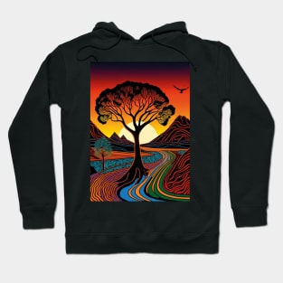 Aboriginal Art Inspired Landscape Hoodie